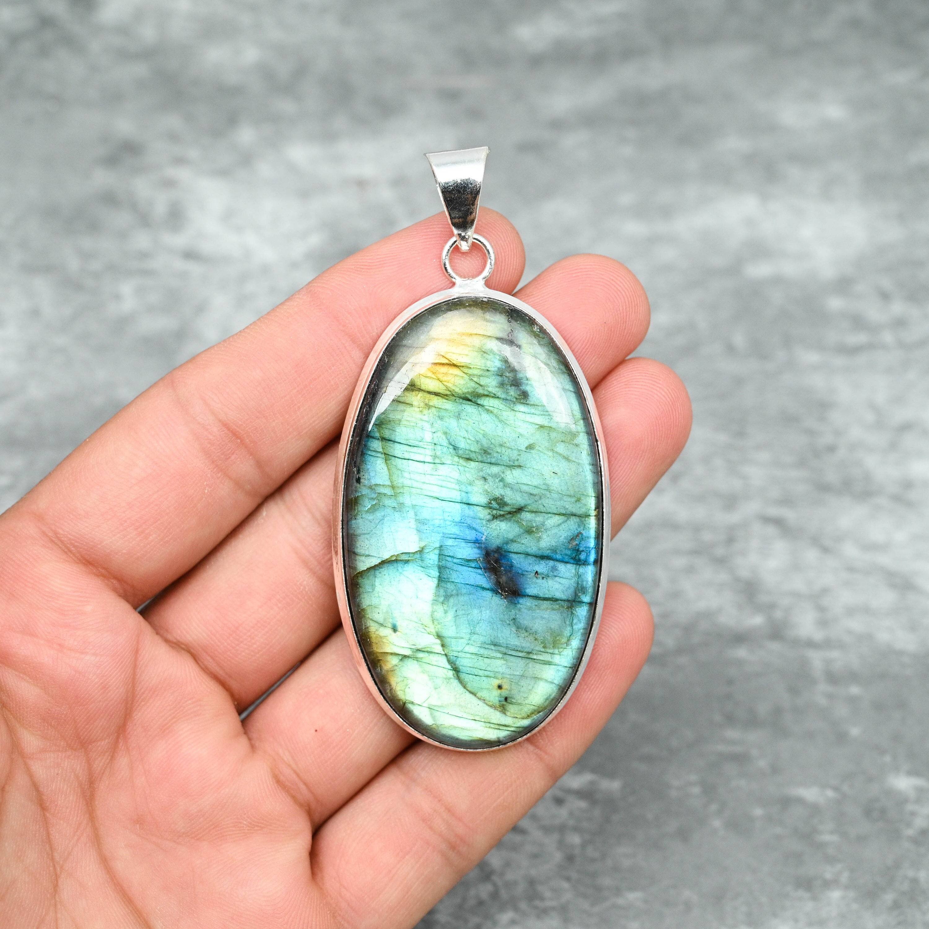 Labradorite Pendant 925 Sterling Silver Pendant Labradorite Gemstone Pendant Handmade Pendant Jewelry Labradorite Jewelry Gift For Her