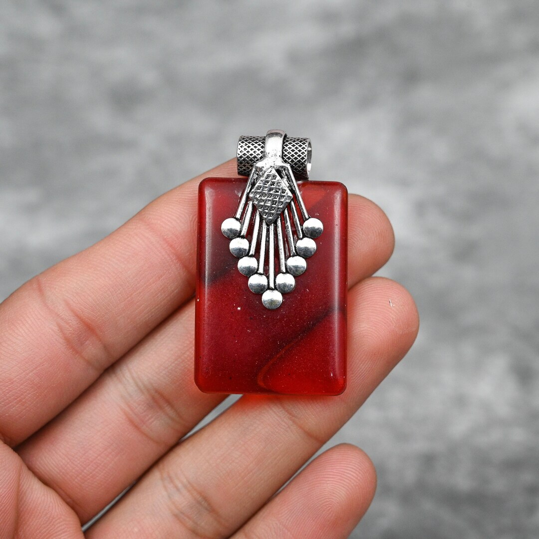 Red Onyx Pendant 925 Sterling Silver Pendant Necklace Red Onyx Gemstone ...