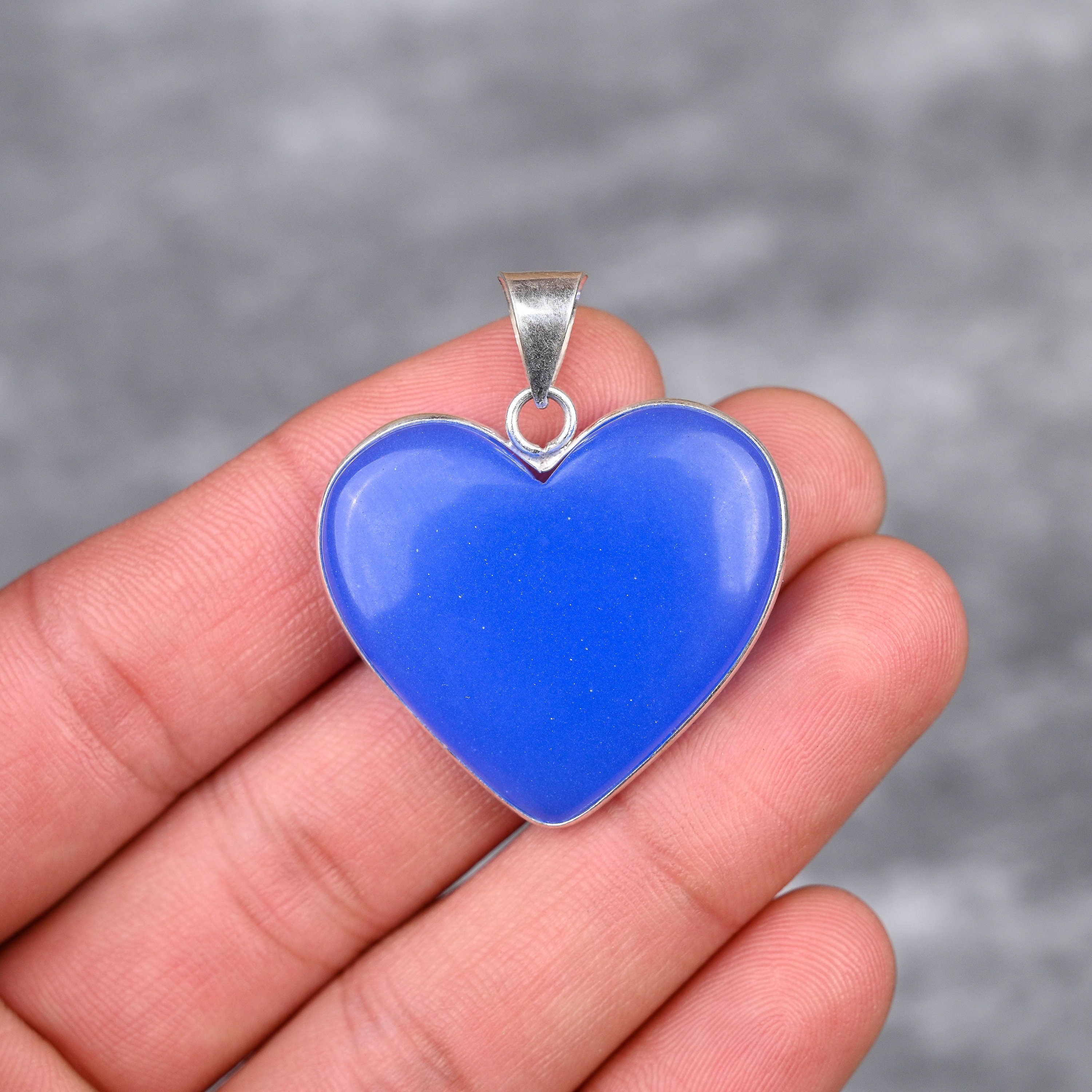 Blue chalcedony necklace deals