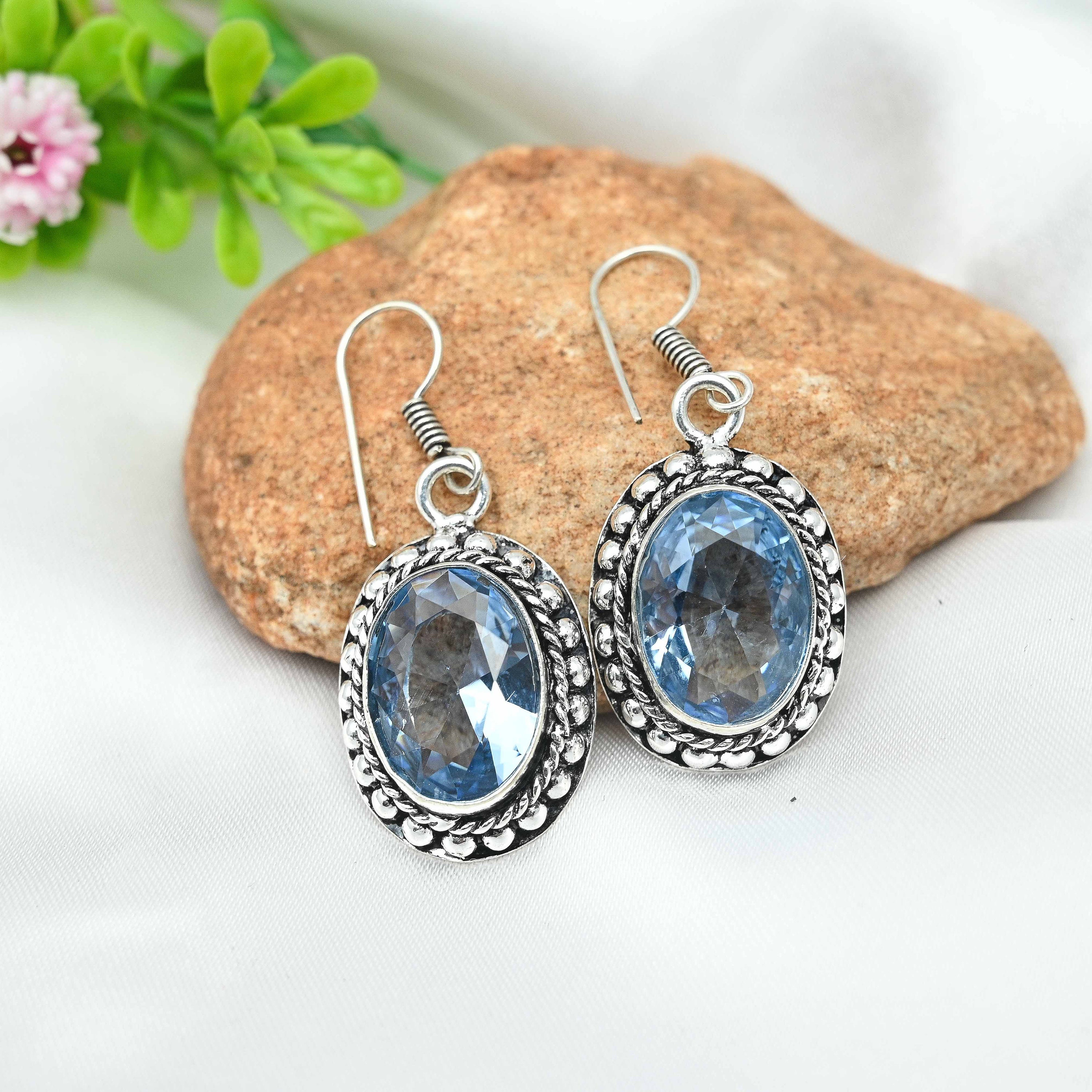 Tanzanite Earrings 925 Sterling Silver Earrings Tanzanite Gemstone