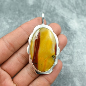 Mookaite Pendant 925 Sterling Silver Pendant Mookaite Gemstone Pendant Necklace Handmade Silver Mookaite  Jewelry for Gift For Her Mother