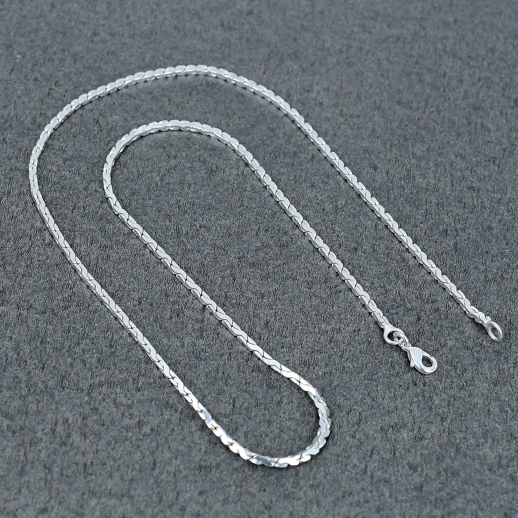 Silver-tone Bar Style Chain Necklace for Pendant, Chains for Pendant ...
