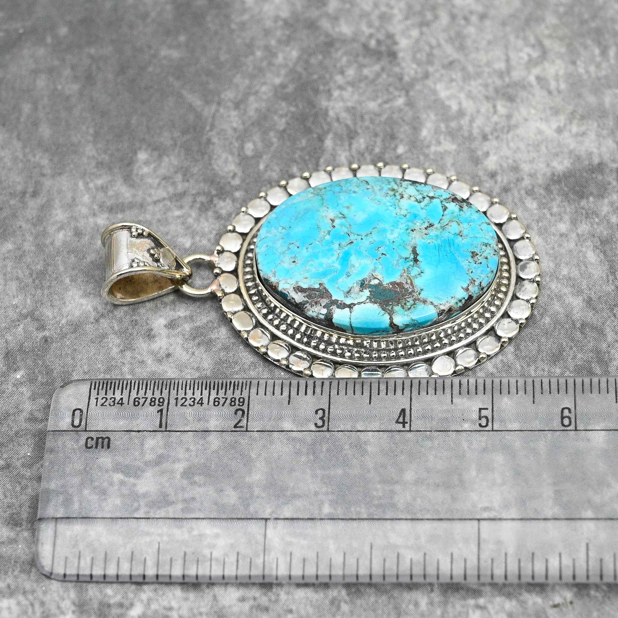 ターコイズペンダント 925スターリングシルバーペンダント ターコイズ