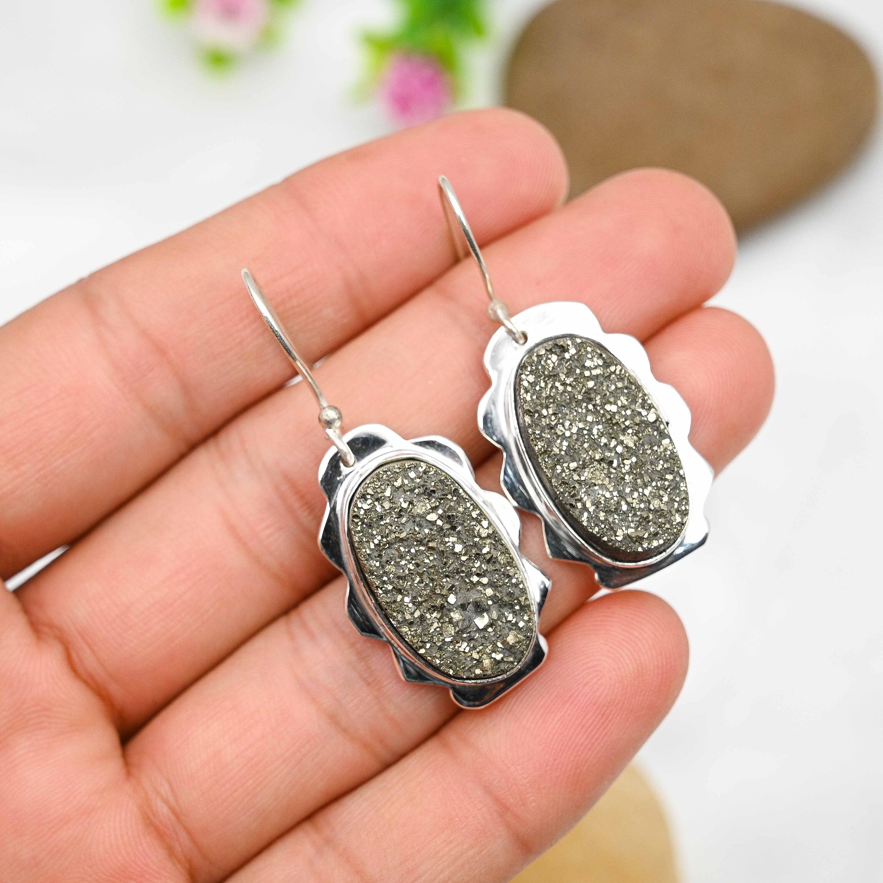 A*e様 ビンテージ アクセサリーセット パイライトドゥルージーイヤリング 925スターリングシルバーイヤリング