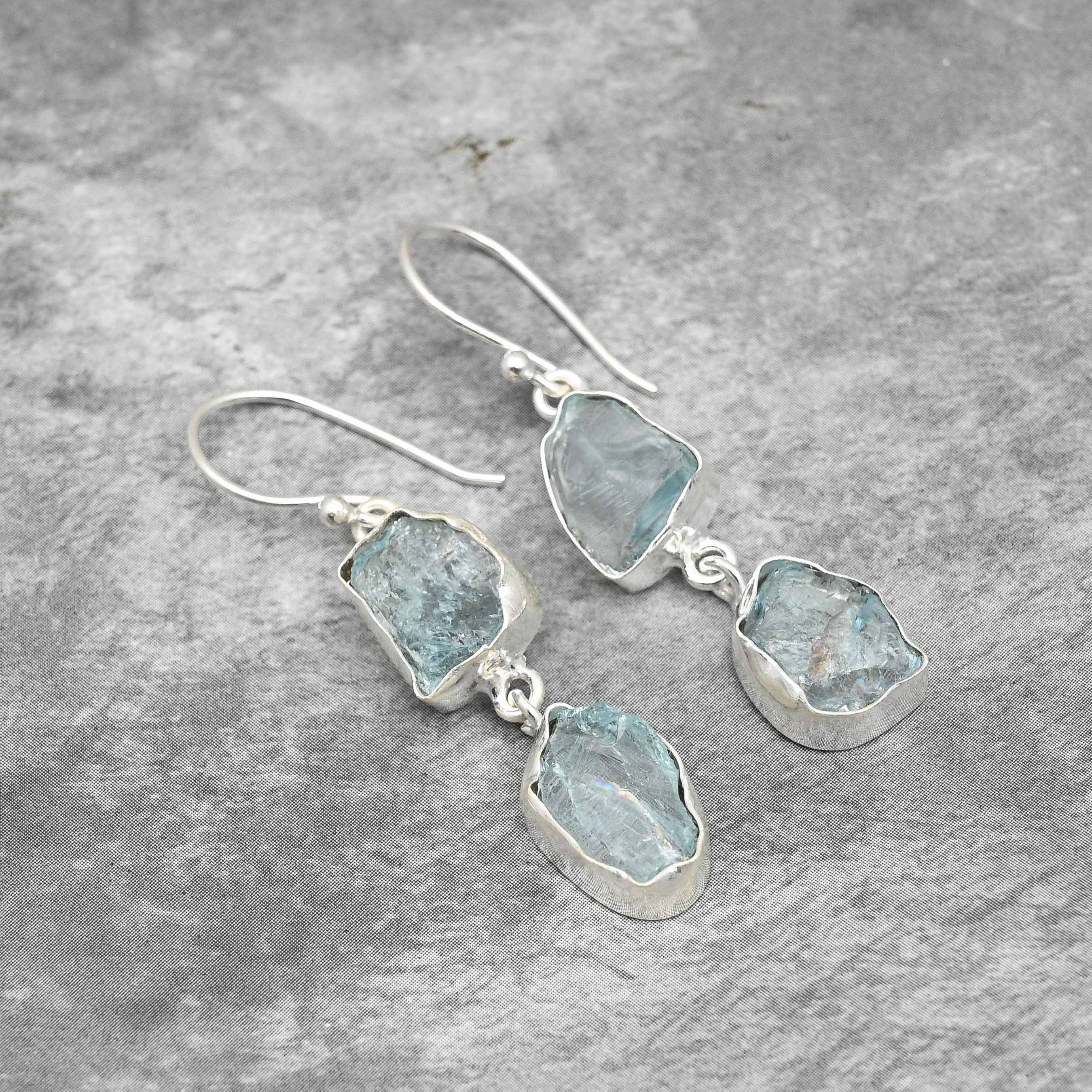 somali Aquamarin Ohrringe 925 Sterling Silber Ohrringe Aquamarin