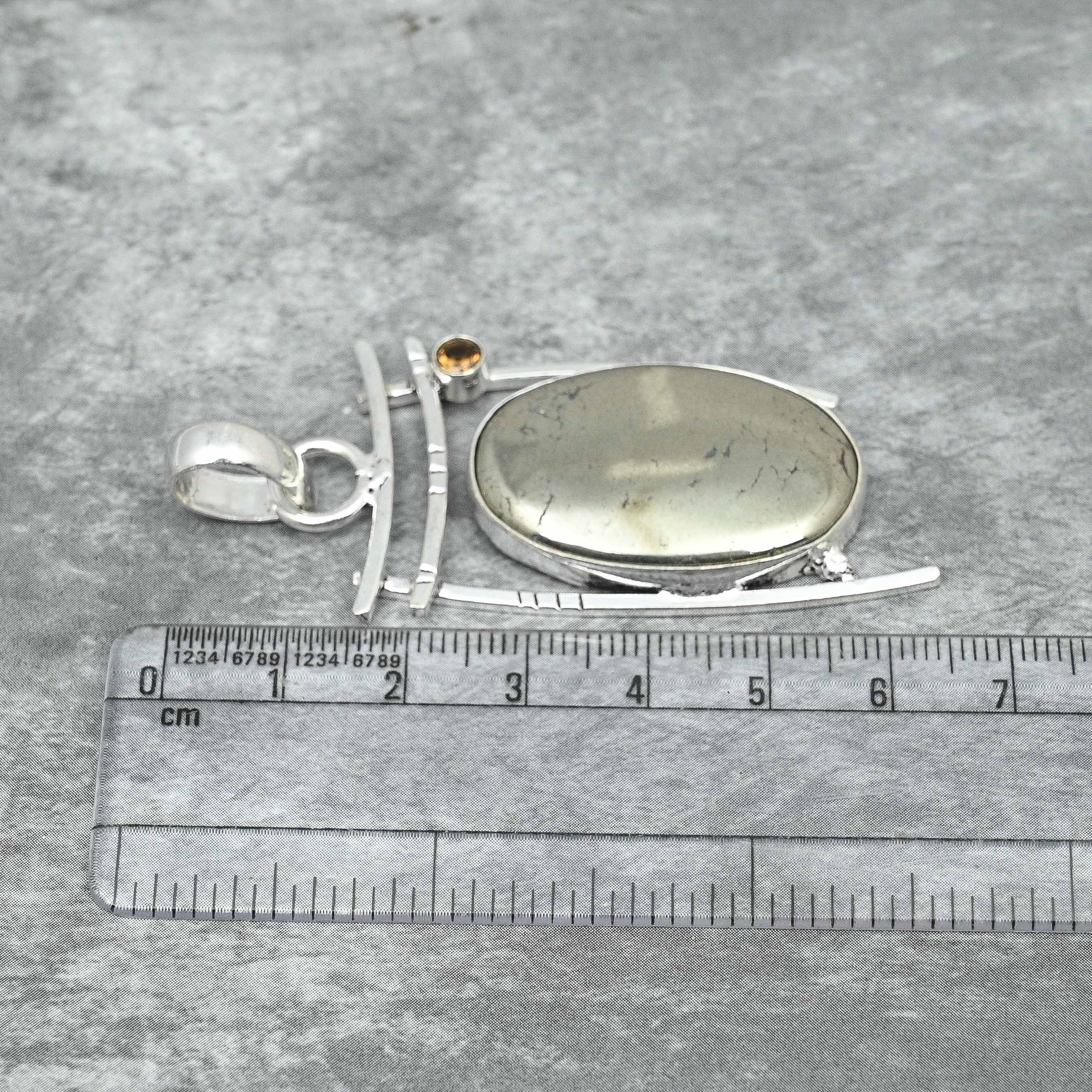 Golden Apache Pyrite Pendant 925 Sterling Silver Pendant