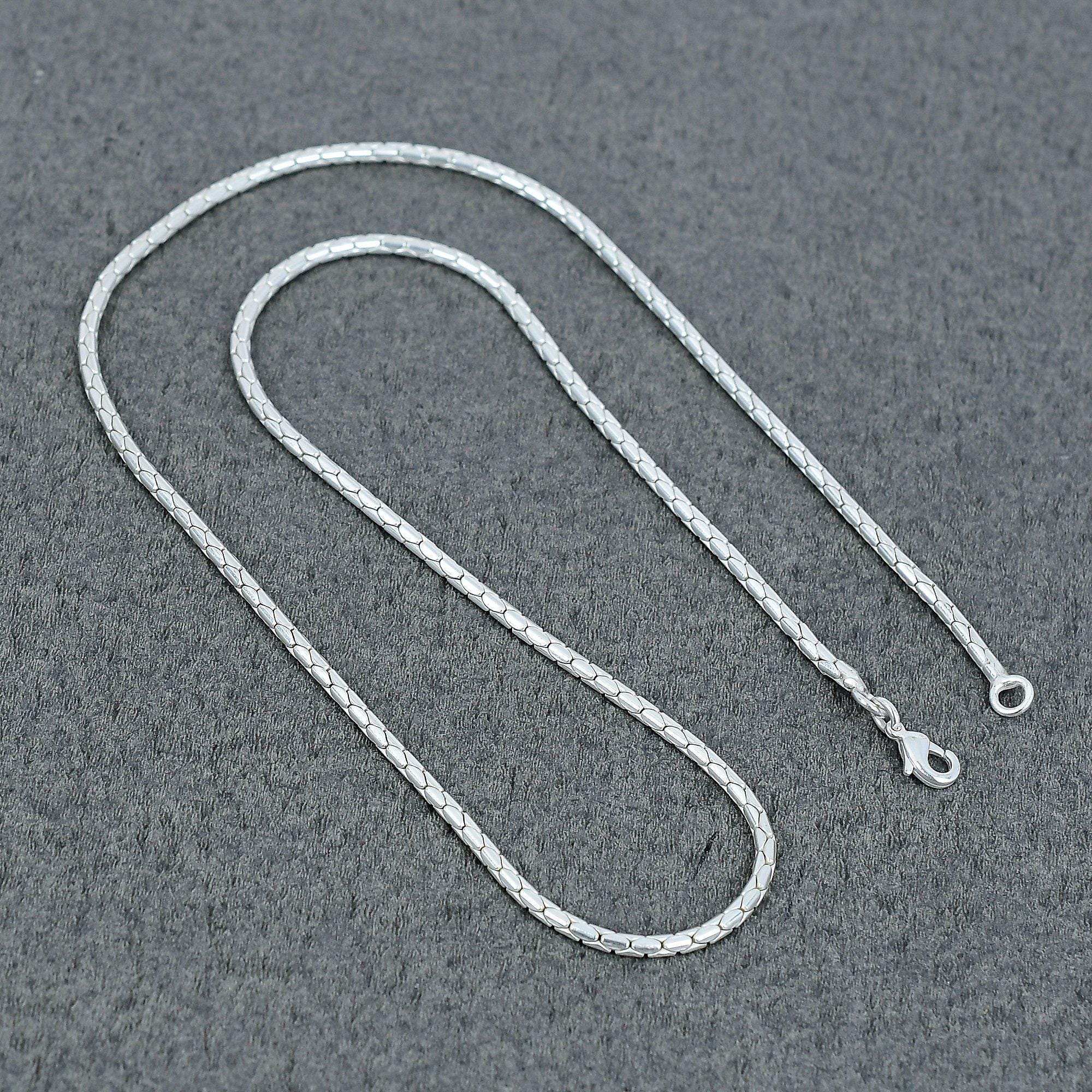 Silver-tone Snake Chain Necklace for Pendant, Chains for Pendant