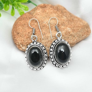 Black Spinel Earrings 925 Sterling Silver Earrings Black Spinel Gemstone Earrings Handmade Earrings Black Spinel Jewelry Christmas Gifts