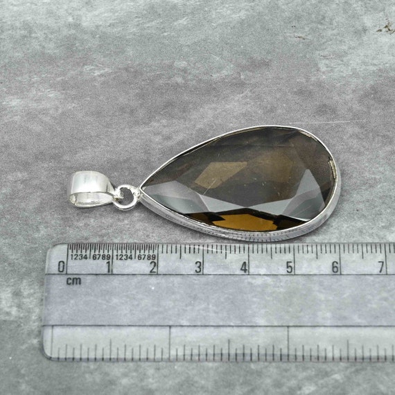 Pendentif Triangle En Argent 925 Avec Pierre Topaze Fumée – Occasion | Bijou Bohème