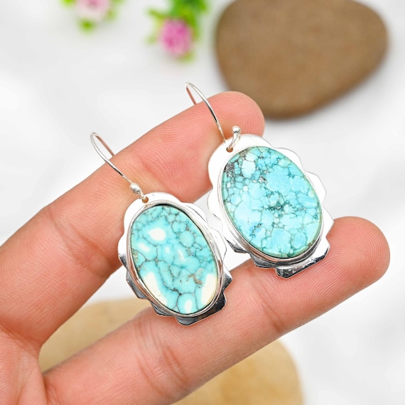 Turquoise Earrings 925 Sterling Silver Earrings Turquoise Gemstone Earrings Jewelry Handmade Earrings Turquoise Jewelry Gift for Her Mother Etsy Canada