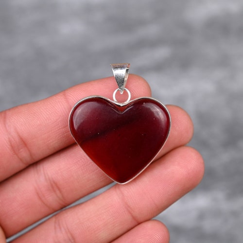 Sterling Silver Red Onyx Gemstone Cross Design Pendant  Sterling Silver Red Onyx Pendant Necklace display picture 1