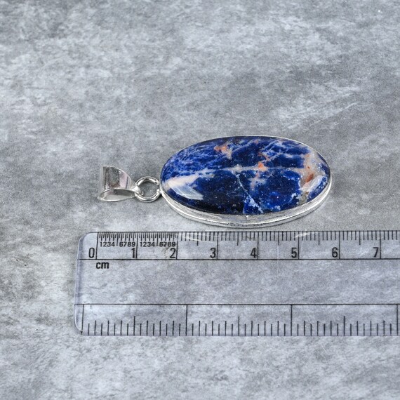 Orange Sodalite Pendant 925 Sterling Silver Pendant Sodalite