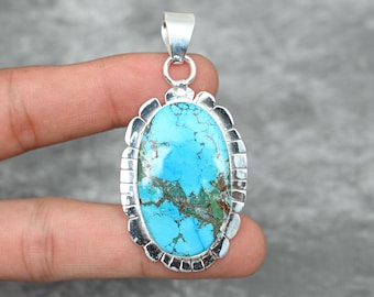 Turkoshänge 925 sterlingsilverhänge Turkos ädelstenshänge Handgjorda silversmycken Turkos smycken Present till hennes mamma