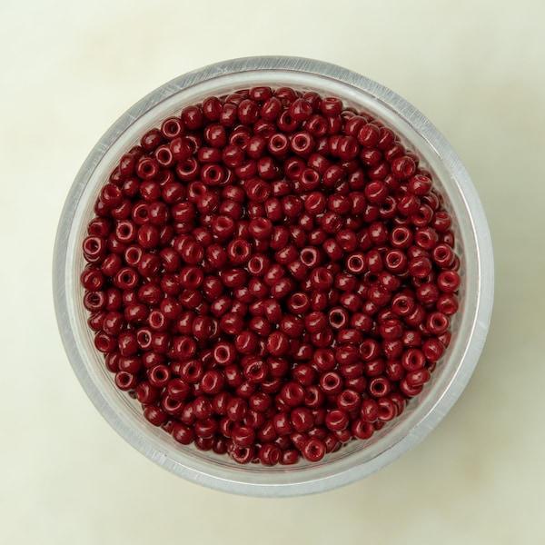 Miyuki 11/0 Round Seed Beads - Duracoat Opaque Dyed Jujube Red - 11-4469