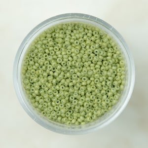 Miyuki 15/0 Round Seed Beads - Duracoat Opaque Dyed Fennel Spring Green - 15-4473