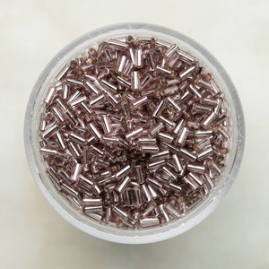 Miyuki 3mm Bugle Beads - Silver Lined Light Amethyst - BGL1-012