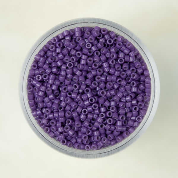 Miyuki 11/0 Delica Seed Beads - Duracoat Opaque Dyed Dark Purple Anemone - DB2140