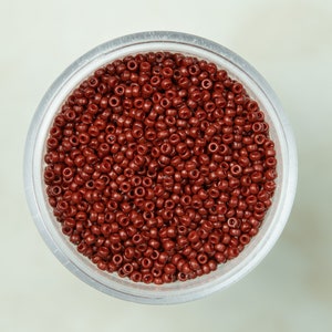 Miyuki 15/0 Round Seed Beads - Duracoat Opaque Dyed Brick Maroon - 15-4470