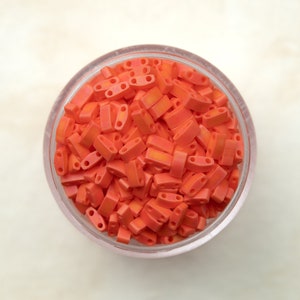 Miyuki Half Tila Beads - Matte Opaque Orange AB - HTL406FR