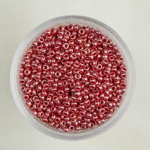 Miyuki 11/0 Round Seed Beads - Opaque Cadillac Red Luster - 11-425