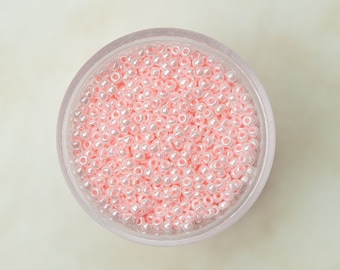 Miyuki 11/0 Round Seed Beads - Opaque Light Pink Luster - 11-427