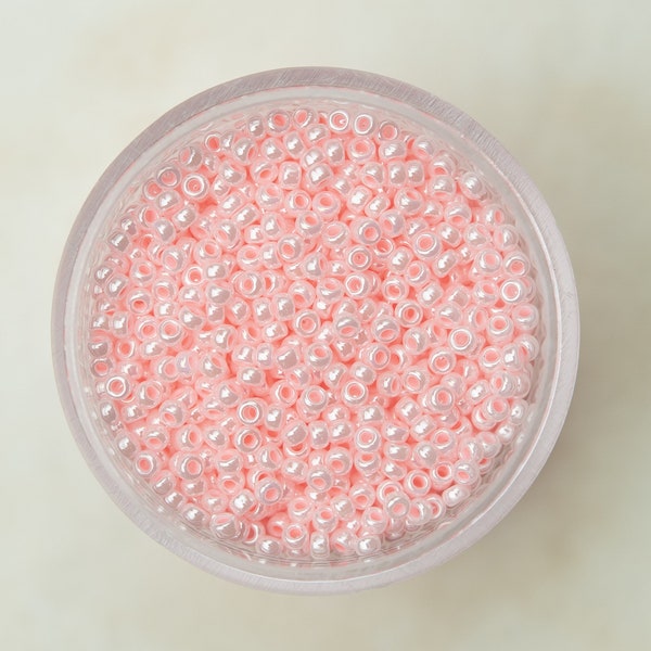 Miyuki 11/0 Round Seed Beads - Opaque Light Pink Luster - 11-427