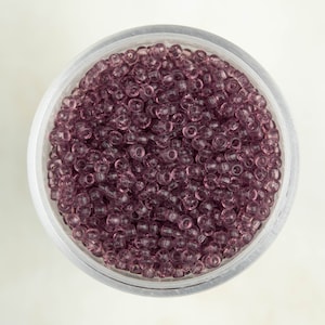 Miyuki 11/0 Round Seed Beads - Transparent Smoky Amethyst - 11-142