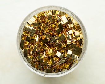 Miyuki Half Tila Beads - 24K Gold Plated - HTL191