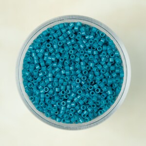 Miyuki 11/0 Delica Seed Beads - Duracoat Opaque Dyed Azure Blue Green - DB2133