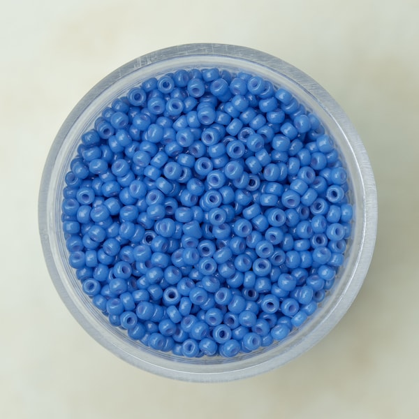 Miyuki 11/0 Round Seed Beads - Duracoat Opaque Dyed Delphinium Bright Blue - 11-4484