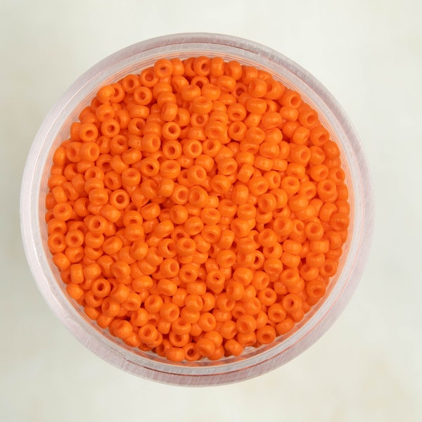 Miyuki 11/0 Round Seed Beads - Opaque Orange - 11-406