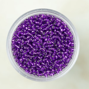 11-24, Miyuki 22g Silver Lined Amethyst 11-24, Miyuki 22g Silver Lined Amethyst