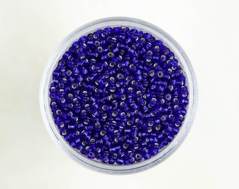 Miyuki 11/0 Round Seed Beads - Silver Lined Cobalt - 11-020