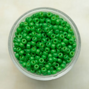 Miyuki 8/0 Round Seed Beads - Duracoat Opaque Dyed Fiji Green - 8-4476
