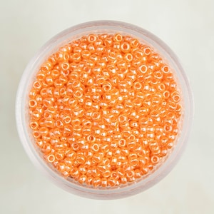 Miyuki 11/0 Round Seed Beads - Opaque Light Orange Luster - 11-423