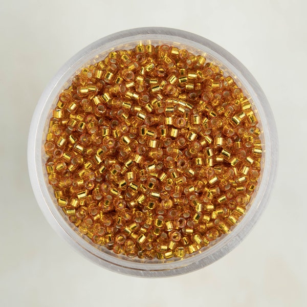 Miyuki 11/0 Delica Seed Beads - Duracoat Silver Lined Dyed Yellow Gold - DB2157