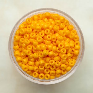 Miyuki 8/0 Round Seed Beads - Duracoat Opaque Dyed Light Squash Yellow - 8-4453