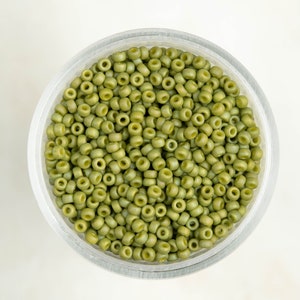 Miyuki 11/0 Round Seed Beads - Frosted Glazed Rainbow Olive - 11-4697