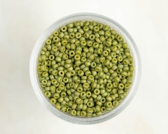 Miyuki 11/0 Round Seed Beads - Frosted Glazed Rainbow Olive - 11-4697