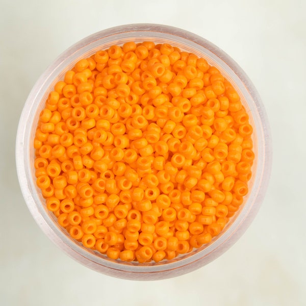 Miyuki 11/0 Round Seed Beads - Opaque Light Orange Tangerine - 11-405