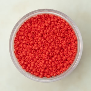 11-407, Miyuki 22g Op Vermillion Red 11-407, Miyuki 22g Op Vermillion Red