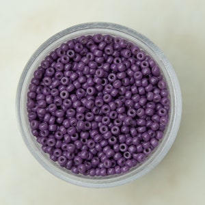 Miyuki 11/0 Round Seed Beads - Duracoat Opaque Dyed Dark Purple Anemone - 11-4490