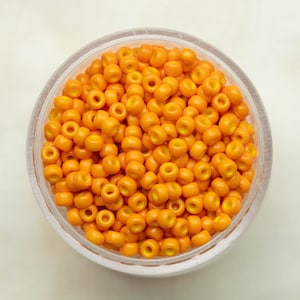Miyuki 8/0 Round Seed Beads - Duracoat Opaque Dyed Kumquat Orange - 8-4454