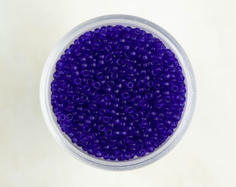 Miyuki 11/0 Round Seed Beads - Transparent Cobalt Blue - 11-151