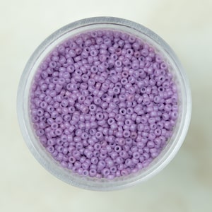 Miyuki 15/0 Round Seed Beads - Duracoat Opaque Dyed Lilac Crocus - 15-4486