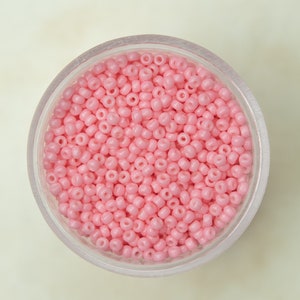 Miyuki 11/0 Round Seed Beads - Duracoat Opaque Dyed Light Carnation - 11-4466