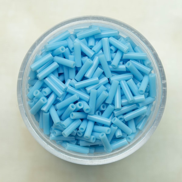 Miyuki 6mm Bugle Beads - Opaque Turquoise Blue - BGL2-413