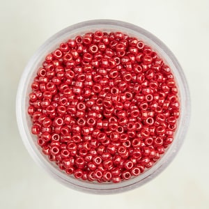 Miyuki 11/0 Round Seed Beads - Opaque Red Luster - 11-426