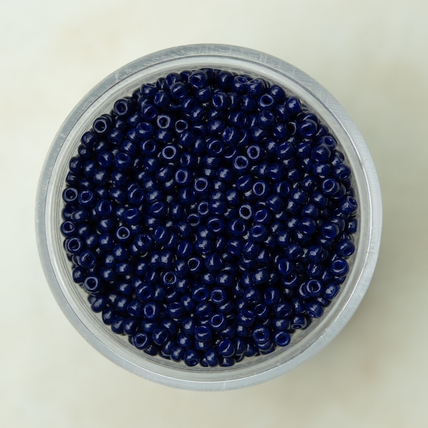 Miyuki 11/0 Round Seed Beads - Duracoat Opaque Dyed Dark Navy - 11-4494