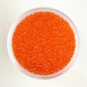 Miyuki 11/0 Round Seed Beads - Transparent Tangerine - 11-139